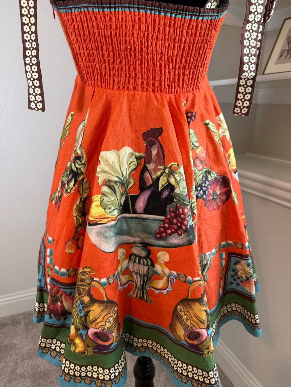 Alémais Orange Rocco Mini Sundress with Multicolor Print - Picture 10 of 16